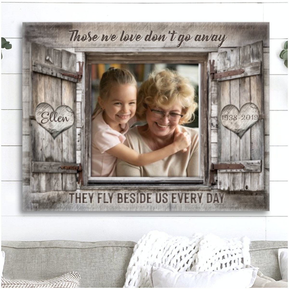 Faux Window Custom Canvas Prints For Personalized Sympathy Gifts