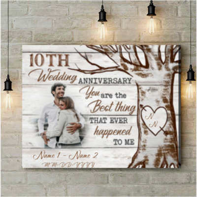 Personalized Carved Heart Tree 10th Wedding Anniversary Gifts