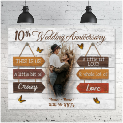 Couple 10th Wedding Anniversary Gifts Canvas Wall Art