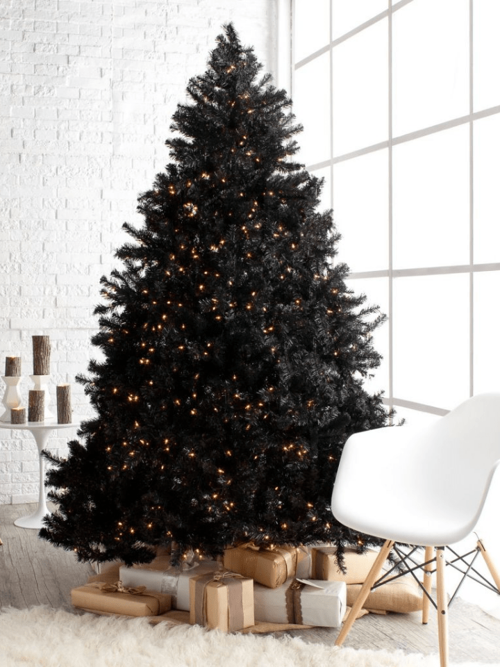 Black Christmas tree decorations