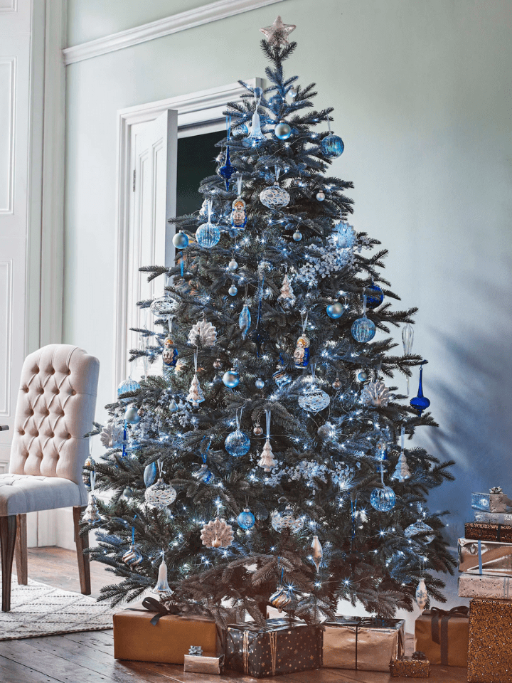 Blue Christmas tree decorations