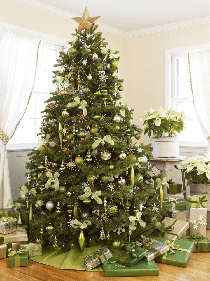Green Christmas tree decorations