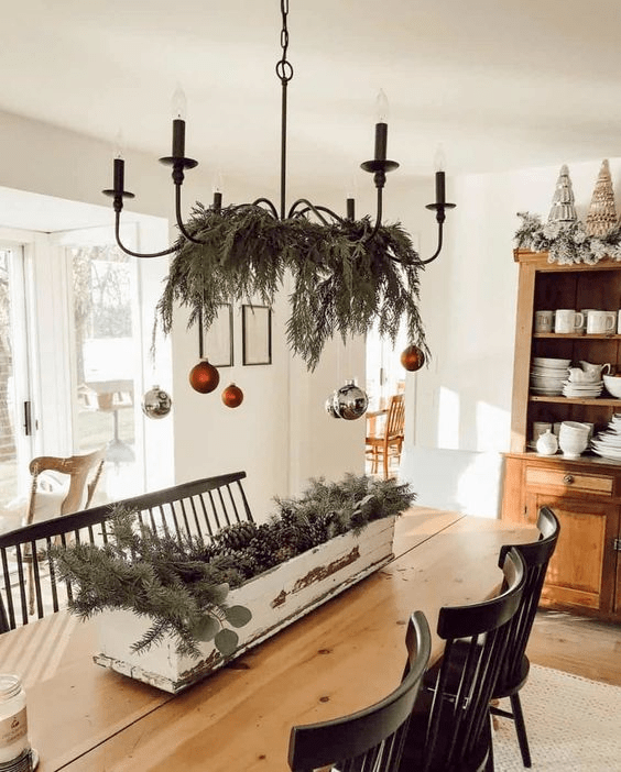 Farmhouse Christmas Decor For Chandelier