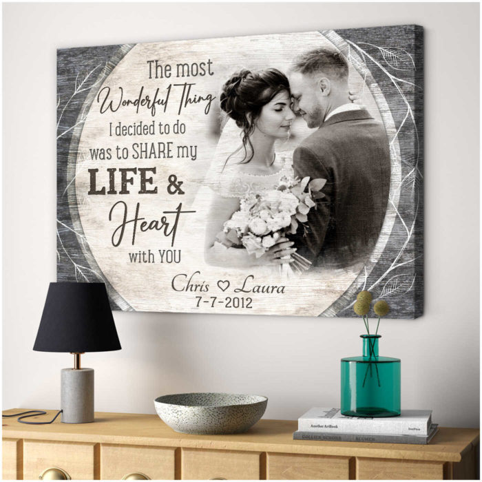 Black and white theme canvas: thoughtful customized wedding gifts for couple