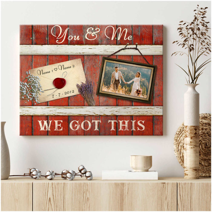 "You and me" canvas: romantic personalized wedding gifts for couple