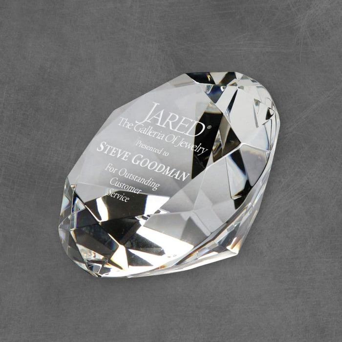 gift ideas for male coworkers - Crystal Paperweight