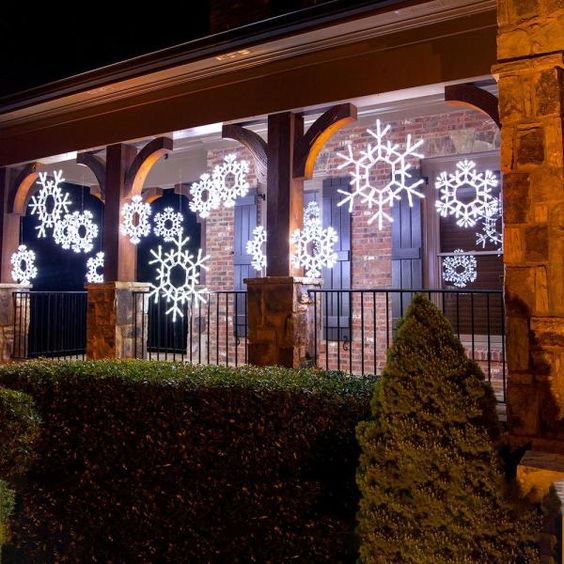 outdoor Christmas decor with Snowflakes