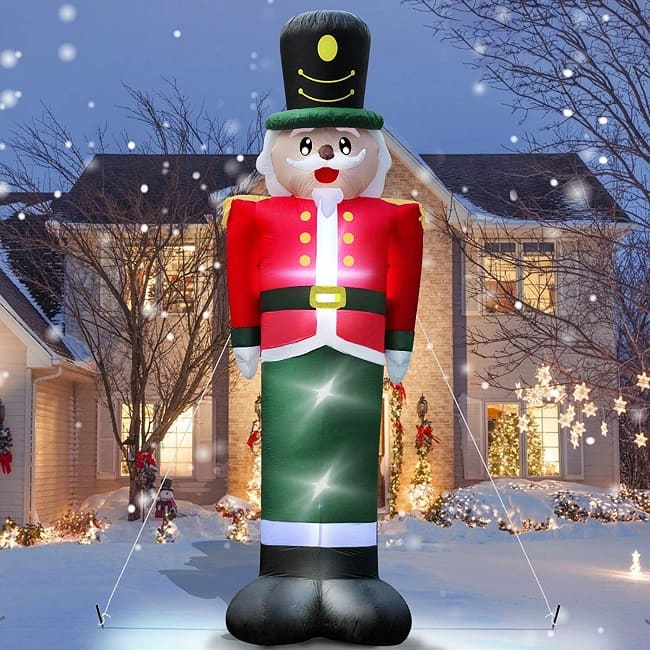outdoor Christmas decor with Giant Inflatables Nutcrackers