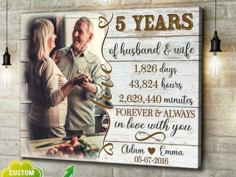 5 Year Anniversary Gift, 5th Anniversary Gift for Wife, 5 Years Together,  5th Anniversary Gift for Husband, Gift for Men, Gift for Women