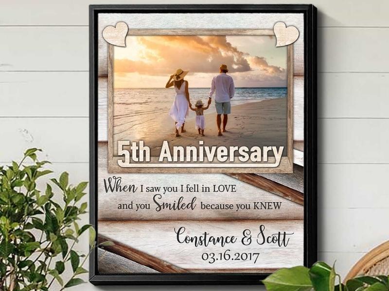  Custom Photo Canvas Print For Unique Fifth Anniversary