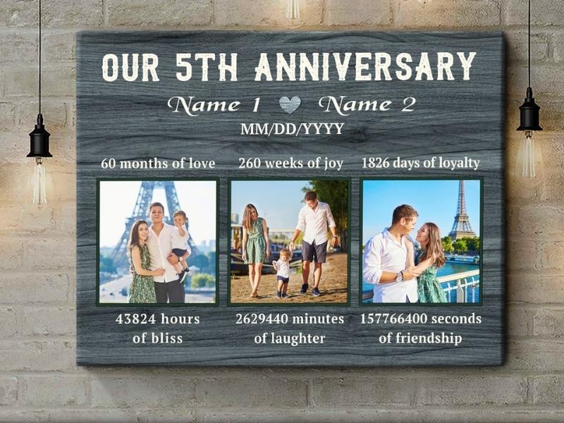 Five year Wedding Anniversary Gifts For Husband For Wife 