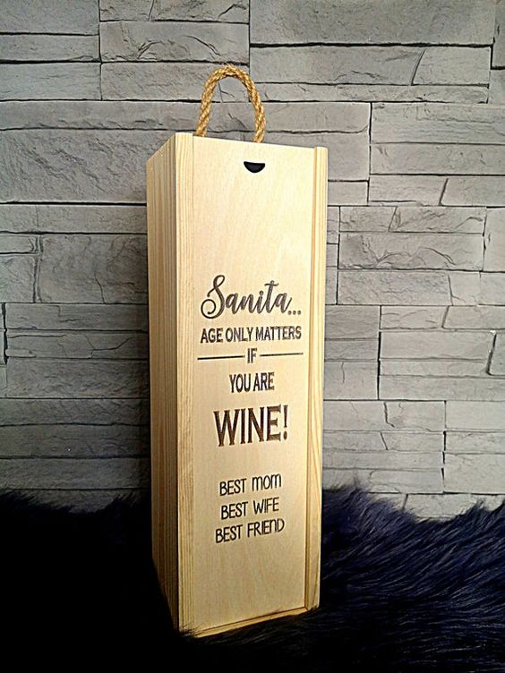 Valentine's day gift for her personalized wine box