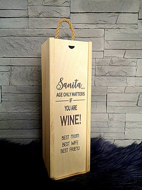 Valentine'S Day Gift For Her Personalized Wine Box