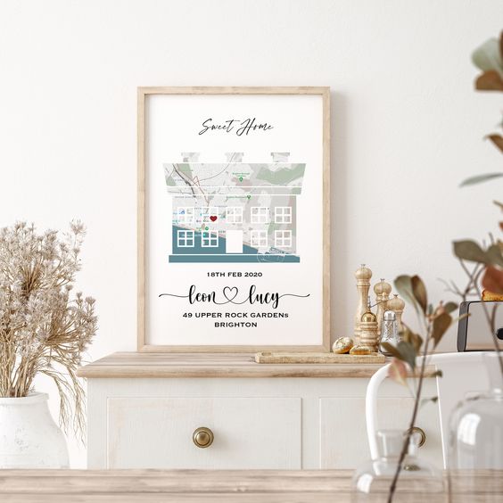 Valentine'S Day Gift For Her Framed Map