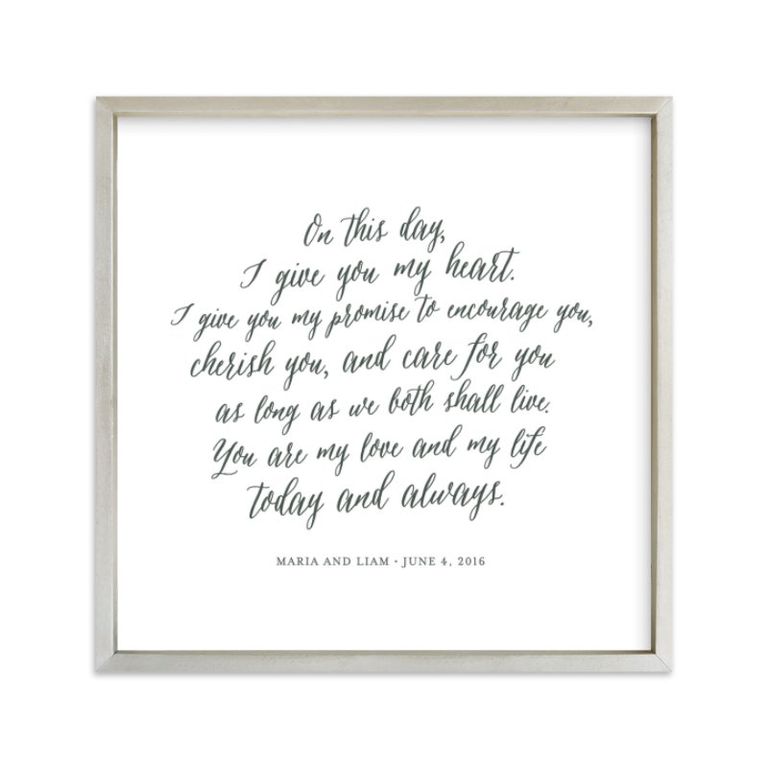 Valentine's day gift for her vows print