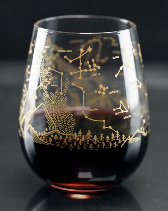 Valentine's day gift for her Etched Skyline Wine Glass