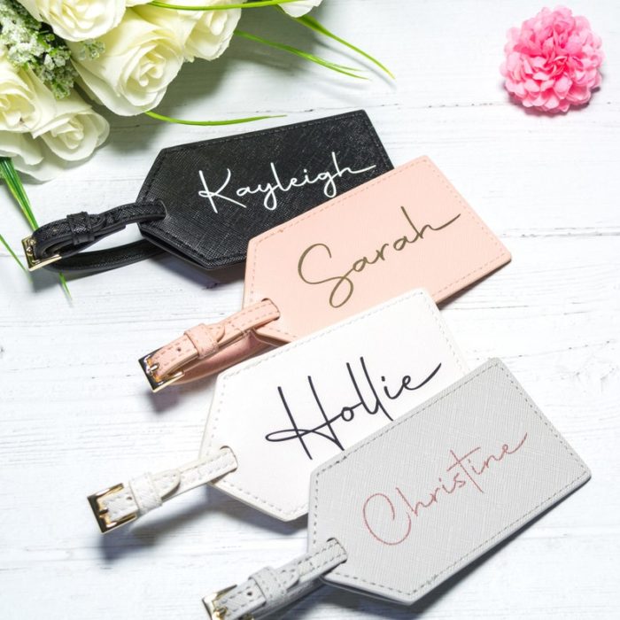 give Personalized Luggage Tags as gifts for newly married couple