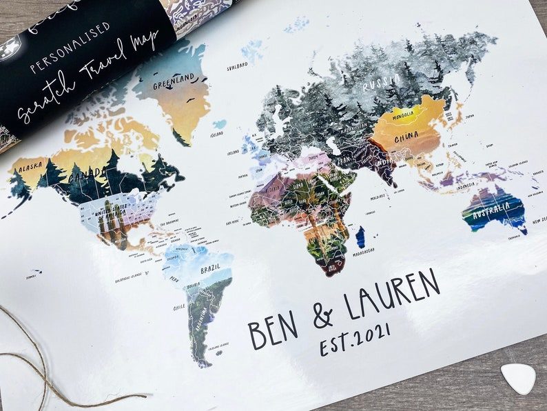 Give Personalized World Maps As Unique Wedding Gifts For Couples