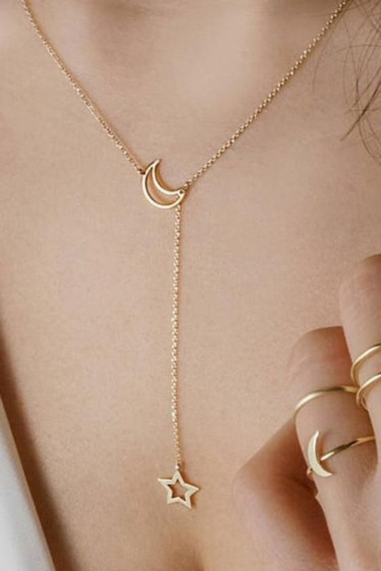  top 10 Valentine gifts for girlfriend - Moon and Stars Necklace