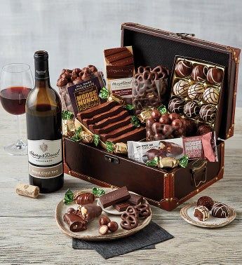 valentine's day gifts for girlfriend - wine and chocolate