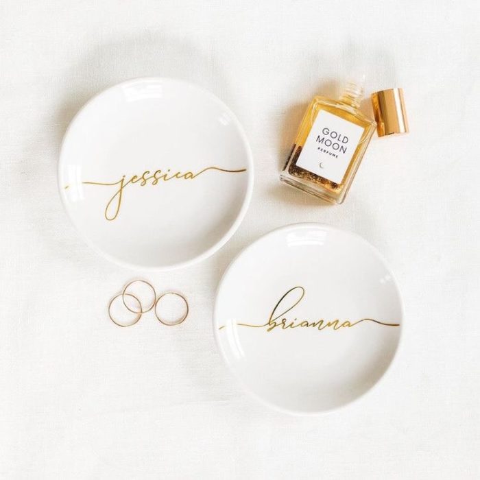 give a Personalized Ring Dish as personalized wedding gifts for couple.
