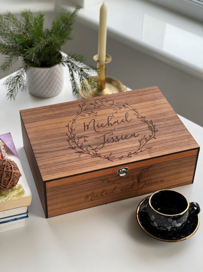 give Engraved Keepsake Boxes as personalized wedding gifts for couple. 
