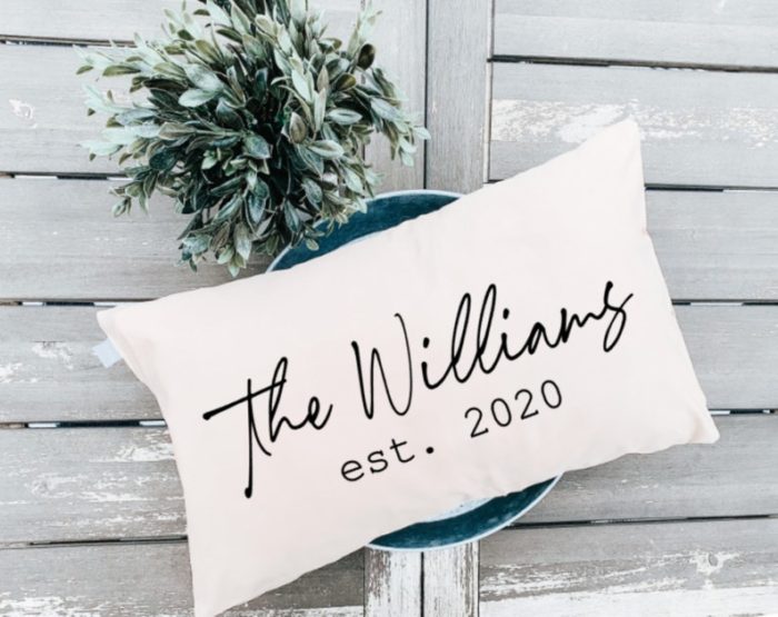 Pillows as unique personalized wedding gifts