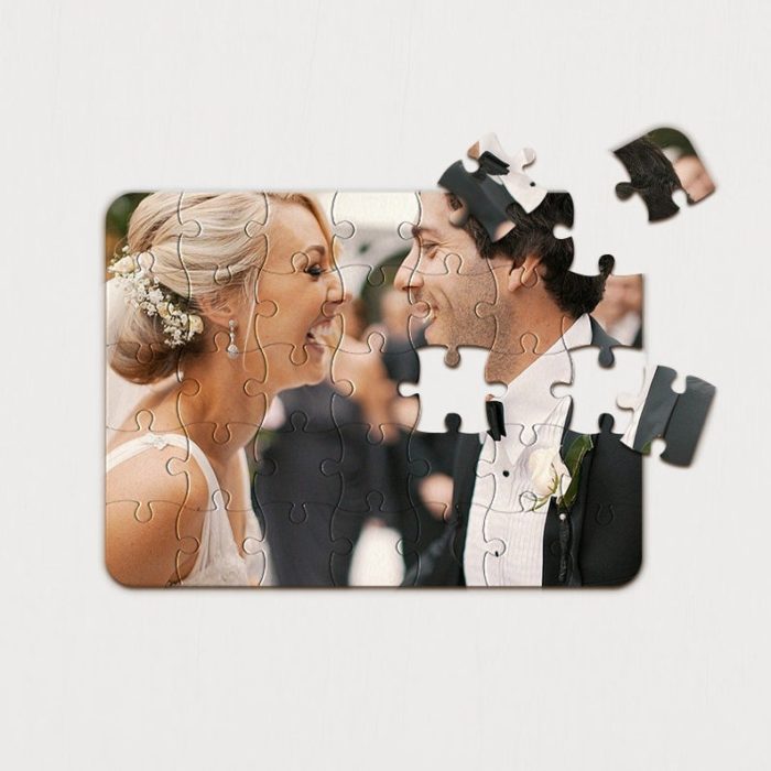 give a Photo Puzzle as personalized wedding gifts for couple.