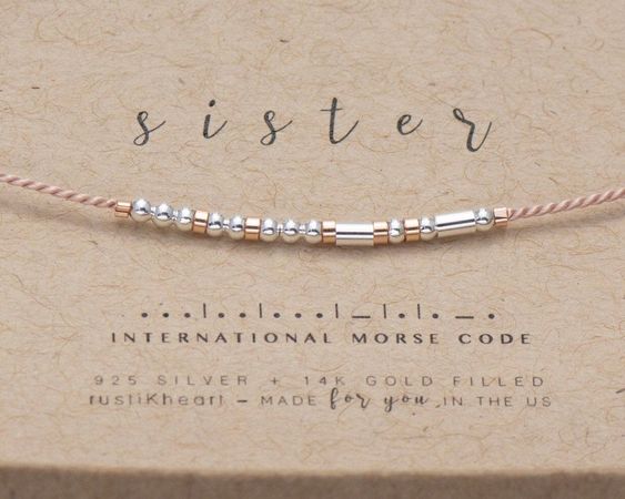 Morse Code Necklace - Unique Birthday Gifts For Sister