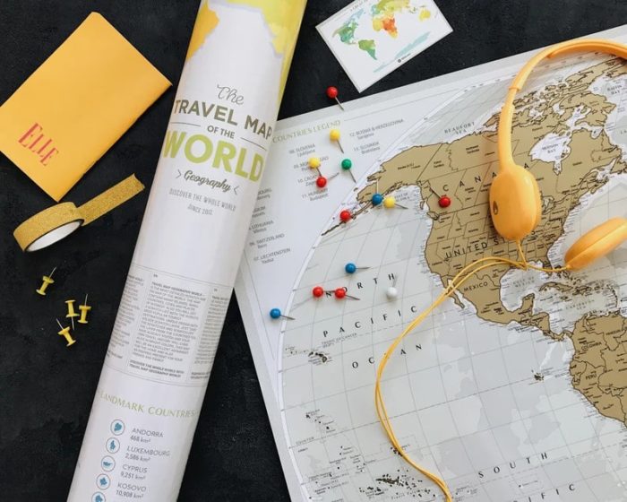 Scratchable Travel Map: wedding gift ideas for couple already living together