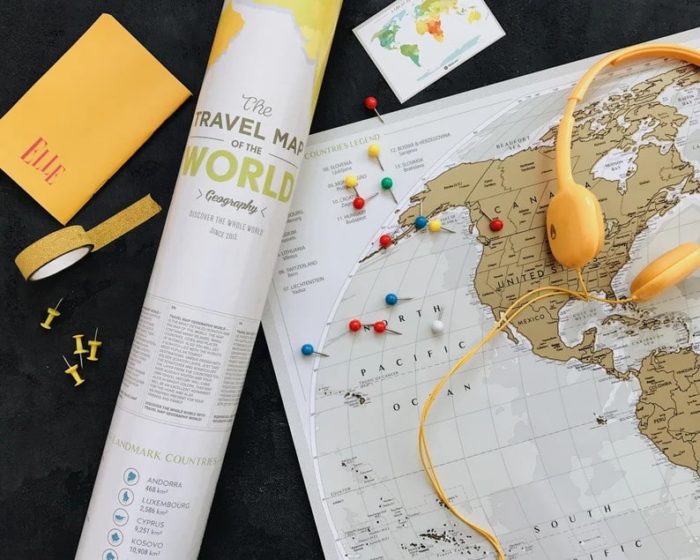 Scratchable Travel Map: Wedding Gift Ideas For Couple Already Living Together