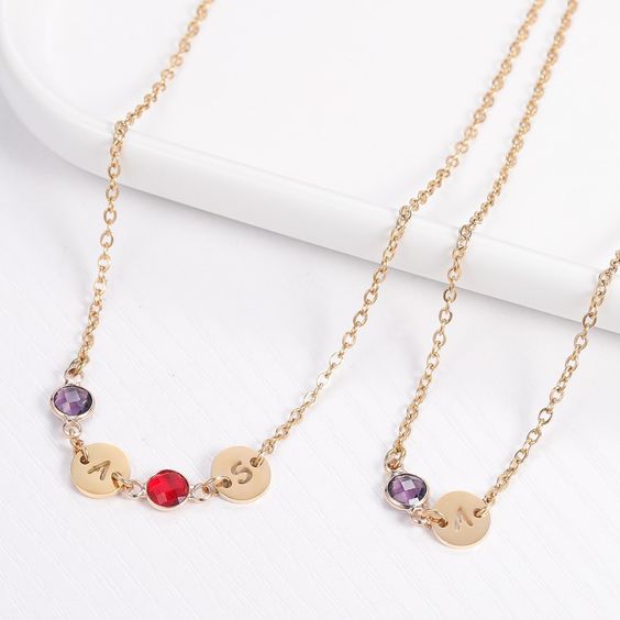 Valentines day gift for mom Birthstone Necklace