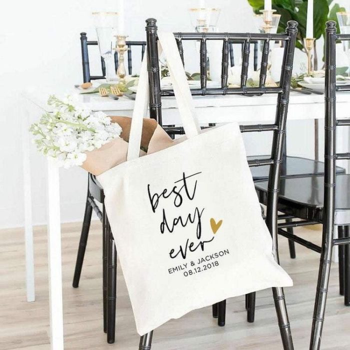 Give Personalized Bags As Favor Bags - Personalized Wedding Gifts For Guests.