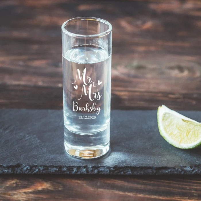 Give Shot Glasses as personalized favor for guests