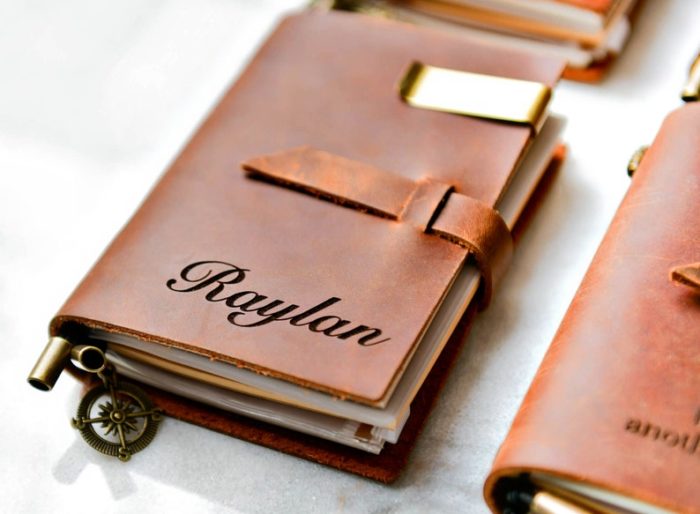 Give Leather Journal as personalized groom gifts from bride.