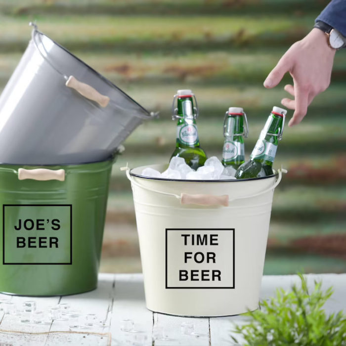 Give Beer Bucket As Personalized Groom Gifts From Bride. 