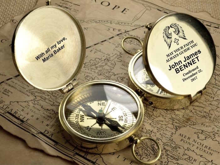 Give Compass As Personalized Groom Gifts From Bride. 