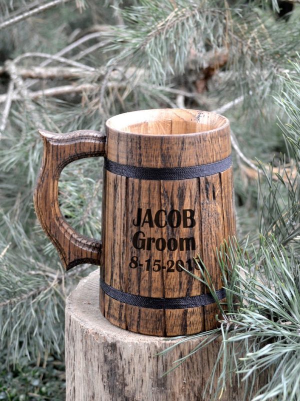 Give Beer Mugs as personalized groom gifts from bride.