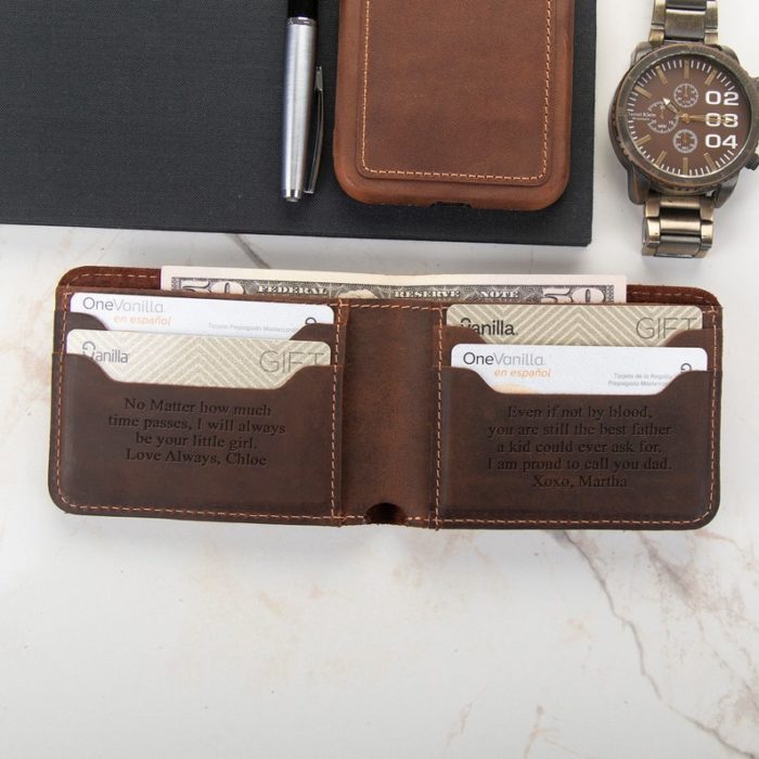 Give Leather Wallet As Personalized Groom Gifts From Bride.