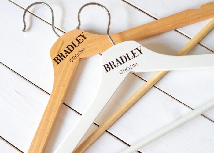 Give Hanger as personalized groom gifts from bride. 