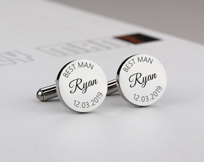 Give Cufflinks as personalized groom gifts from bride.
