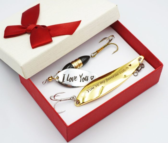 Give Fishing Lure As Personalized Groom Gifts From Bride. 