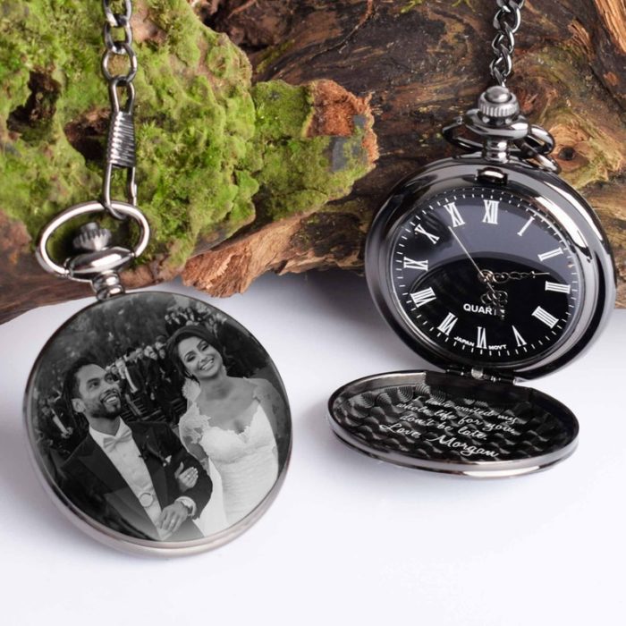 Give Pocket Watch As Personalized Groom Gifts From Bride.