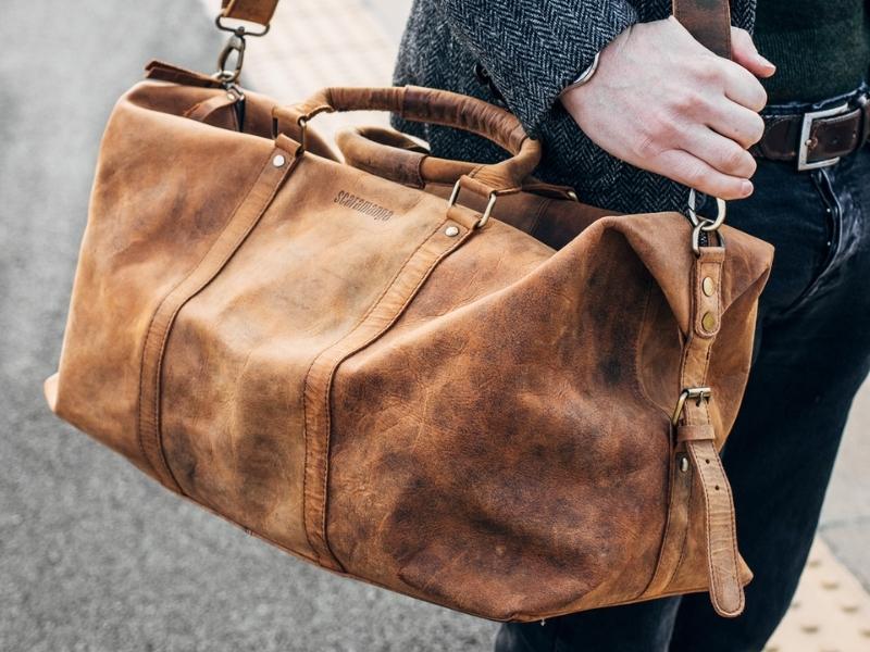Leather Duffle Bag for 3 year anniversary gift