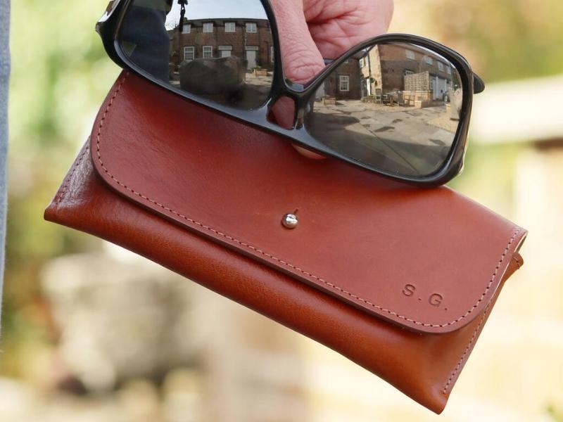 Leather Sunglasses Case for three year anniversary gift