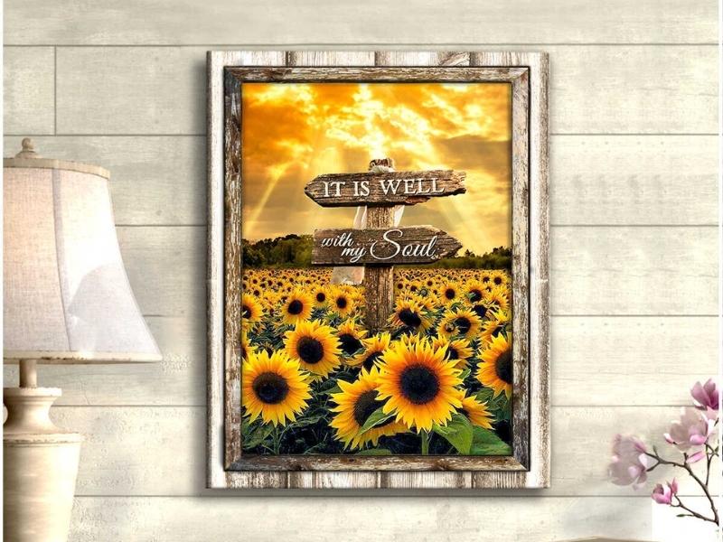 Sunflower Field Wall Art for 3rd anniversary gifts
