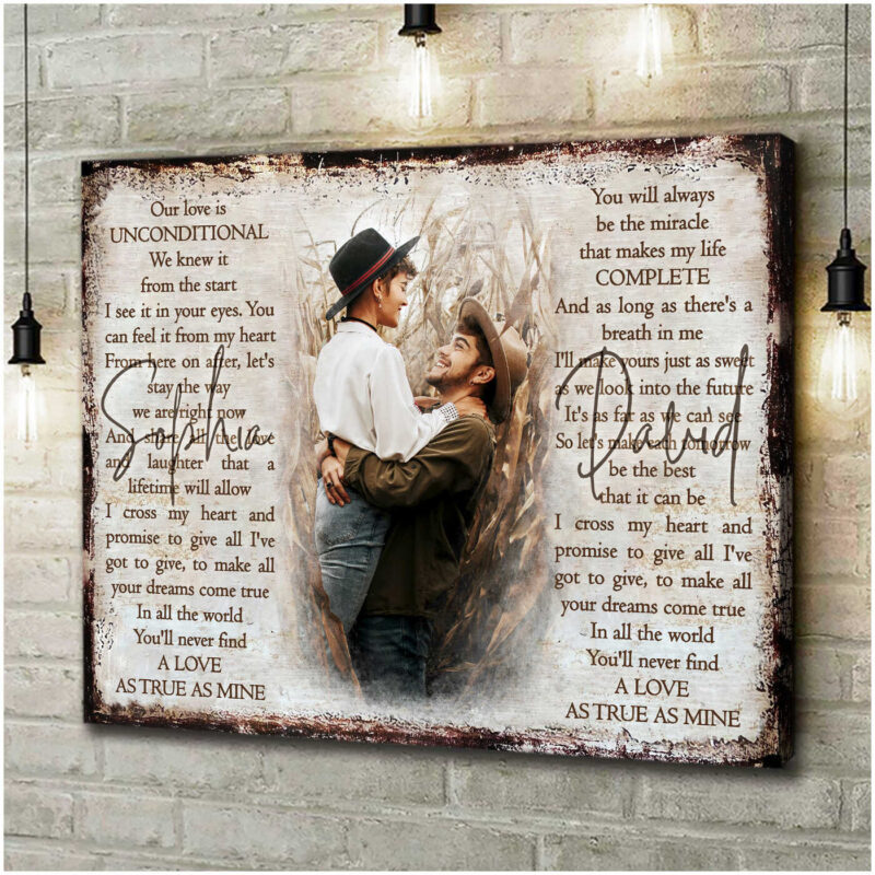 Unique Personalized Photo Wedding Gifts For Couple On Canvas Print Illustration 3