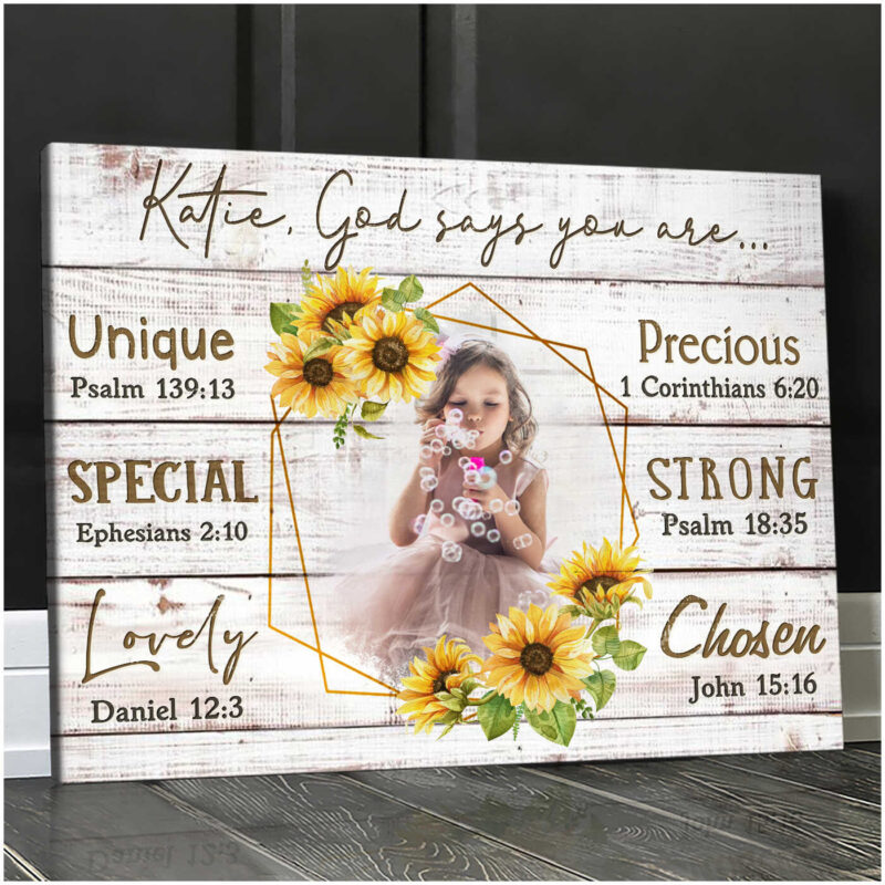 Valentine Gifts For Daughter A Photo Canvas Print Of The Phrase &Quot;God Says You Are&Quot;