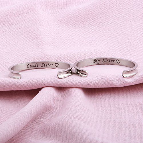 Valentine's day gift for sister Big Sister / Little Sister Bracelet Hair Tie