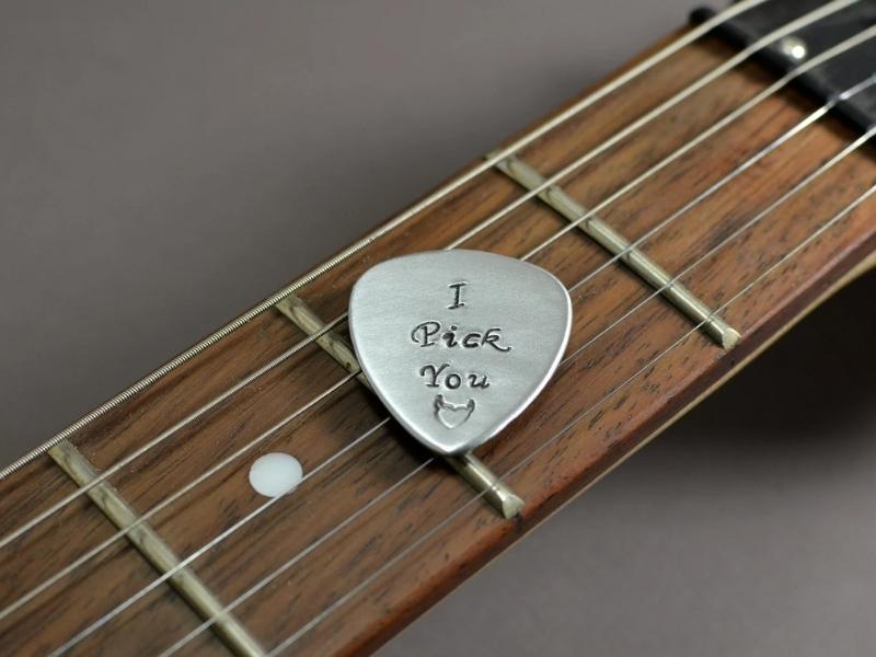 Aluminum Guitar Pick for the 10 year anniversary gift for him